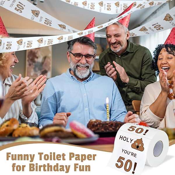 Pradnel 50th Birthday Gifts for Him Cool Gifts for 50 Year Old Man Happy 50th Birthday Decorations for Men Vintage 1976 Wine GlassToilet Paper Roll Novelty Socks Funny 50 Year Old Gift ideas for Mens - Image 4