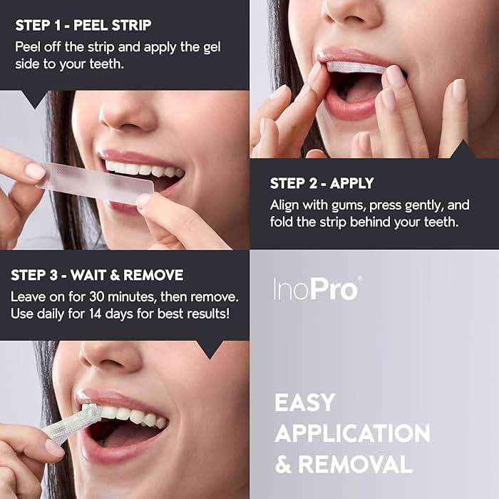 InoPro Natural Teeth Whitening Strips Kit 21 Treatments - Sensitive Teeth Whitener, Peroxide Free with Papain, Bromelain, Coconut Oil, White Strips for Teeth Whitening (42 Strips) - Image 6