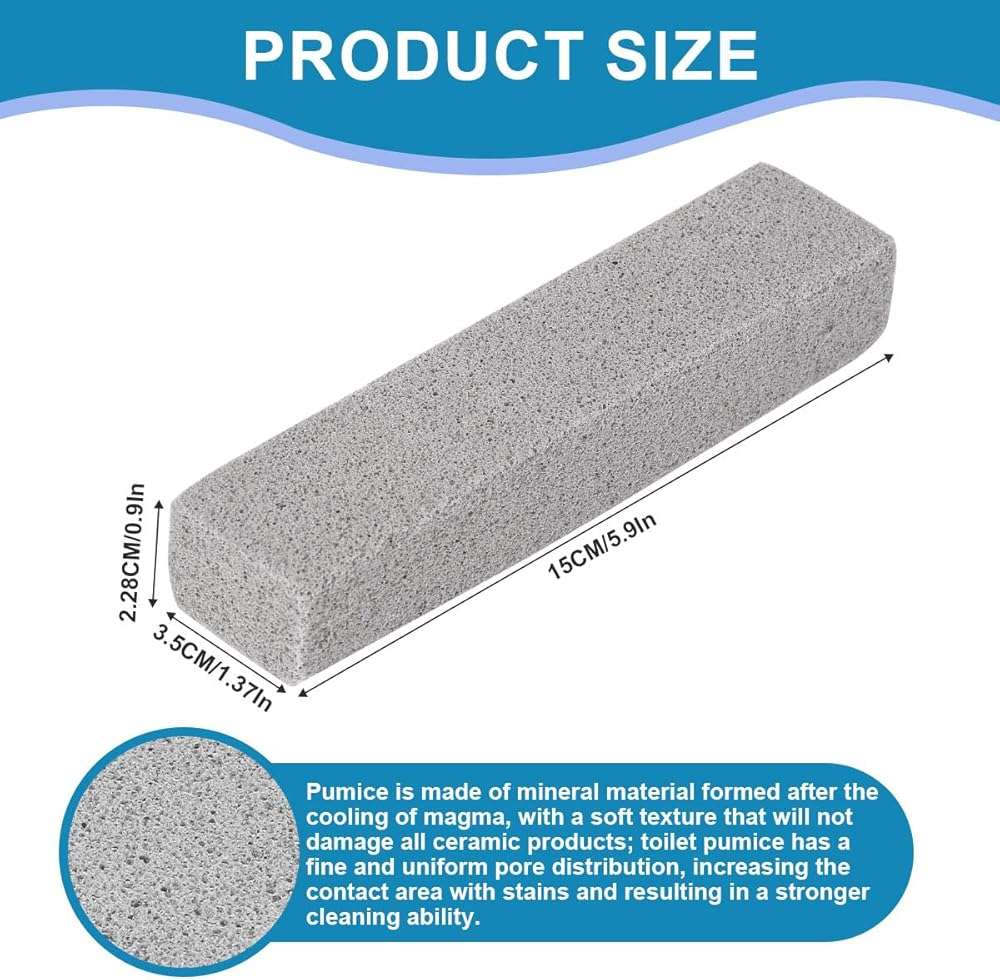Herda 10 Pack Pumice Stone for Toilet Bowl Cleaning, Powerfully Pumice Stick for Cleaning Hard Water Rings, Calcium Buildup, Rust, Pumice Bar for Toilets, Bathtubs, Grills, Swimming Pools, Sinks - Image 2