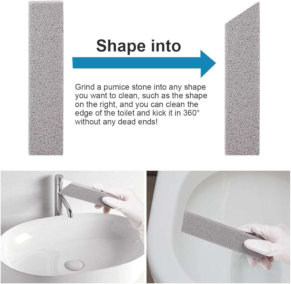 Herda 10 Pack Pumice Stone for Toilet Bowl Cleaning, Powerfully Pumice Stick for Cleaning Hard Water Rings, Calcium Buildup, Rust, Pumice Bar for Toilets, Bathtubs, Grills, Swimming Pools, Sinks - Image 4