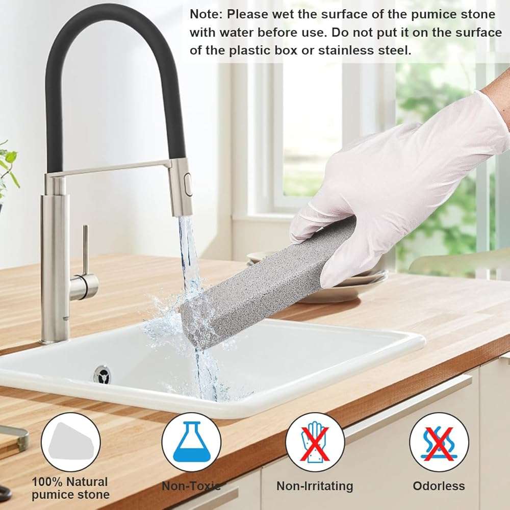 Herda 10 Pack Pumice Stone for Toilet Bowl Cleaning, Powerfully Pumice Stick for Cleaning Hard Water Rings, Calcium Buildup, Rust, Pumice Bar for Toilets, Bathtubs, Grills, Swimming Pools, Sinks - Image 8