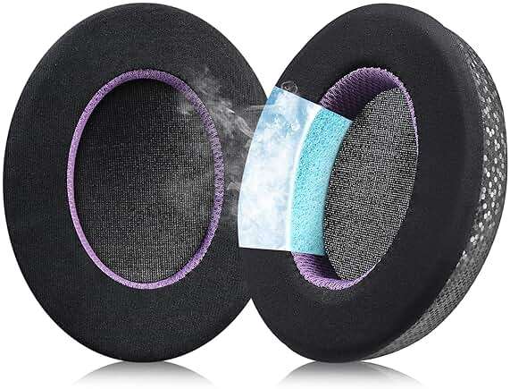 Jomwag Magic Ice Gel Replacement Earpads for Sony WH-1000XM4 – Black/Purple Cooling Cushions - Image 1