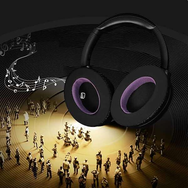 Jomwag Magic Ice Gel Replacement Earpads for Sony WH-1000XM4 – Black/Purple Cooling Cushions - Image 6