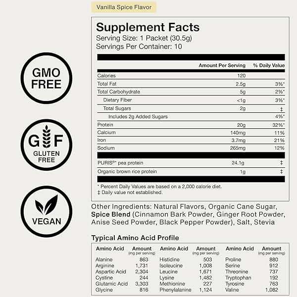Momentous Vegan Protein Powder - 20 g Plant-Based Protein - NSF Certified for Sport - Gluten-Free - Non-GMO - 22 Servings for Essential Everyday Use - Vanilla Spice - Image 9