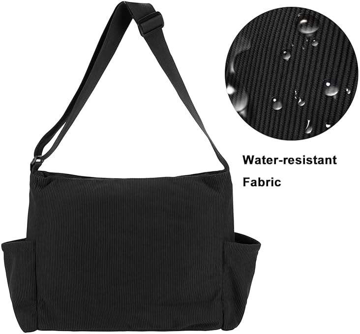 RTGNEI Corduroy Messenger Bag for School Satchel Tote Bag Women/Men Hobo Bags - Image 5