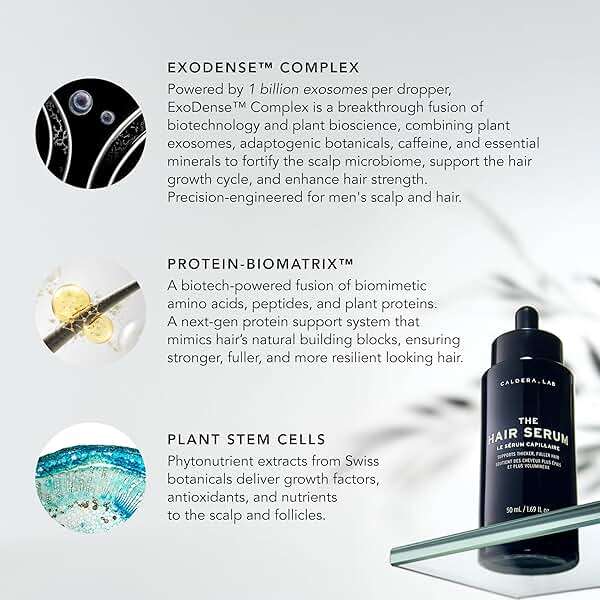 Caldera + Lab The Hair Serum | Men’s Thickening Serum for Thinning & Receding Hair, Supports Fuller & Stronger-Looking Hair, Dermatologically Tested - All Hair Types - Image 3
