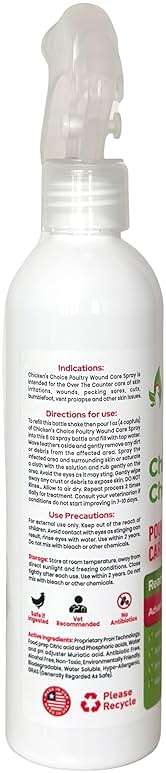 Chicken's Choice Wound Care for Chickens & Birds. Advanced Wound Care Spray for Poultry. Works for Bumblefoot, Vent Prolapse, Pecking Sore, Burns & Skin Irritations. 8 oz Ready to Use Spray - Image 7