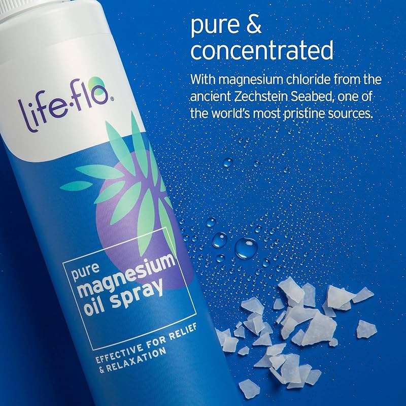 LIFE-FLO Magnesium Lotion and Pure Magnesium Oil Spray Bundle - with Magnesium Chloride from The Zechstein Seabed - 100% Magnesium Oil for Feet and Body and Unscented Lotion, 8 Oz Pack of 2, Unscented - Image 2