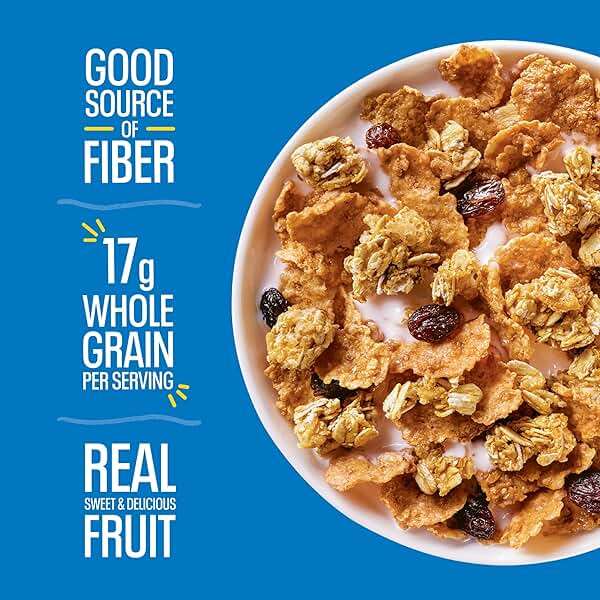 Kellogg's Raisin Bran Crunch Breakfast Cereal, Good Source of Fiber, Large Size, 19.7 oz - Image 7