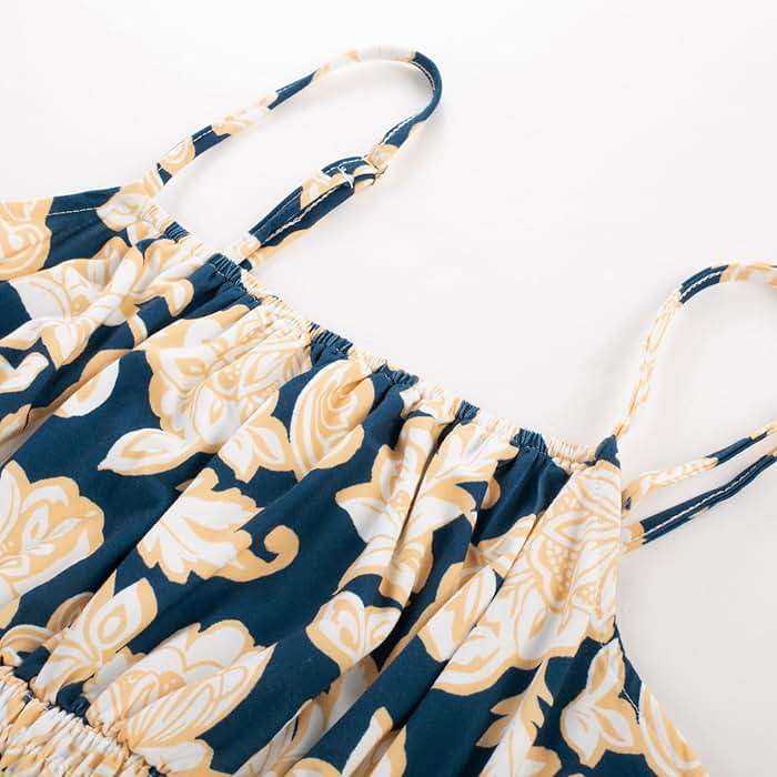 GRACE KARIN Summer Dresses for Women 2026 Vacation,Smocked Floral Maxi Dress,Boho Beach Sundress with Pocket Fashion Clothing - Image 6