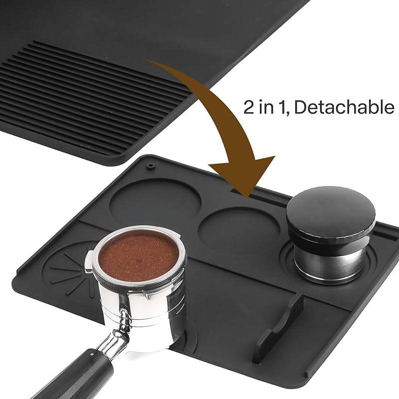 Silicone Coffee Mat with Convex Edge, 24''x16'' Coffee Bar Accessories for Ninja Luxe Cafe Accessories - Image 4