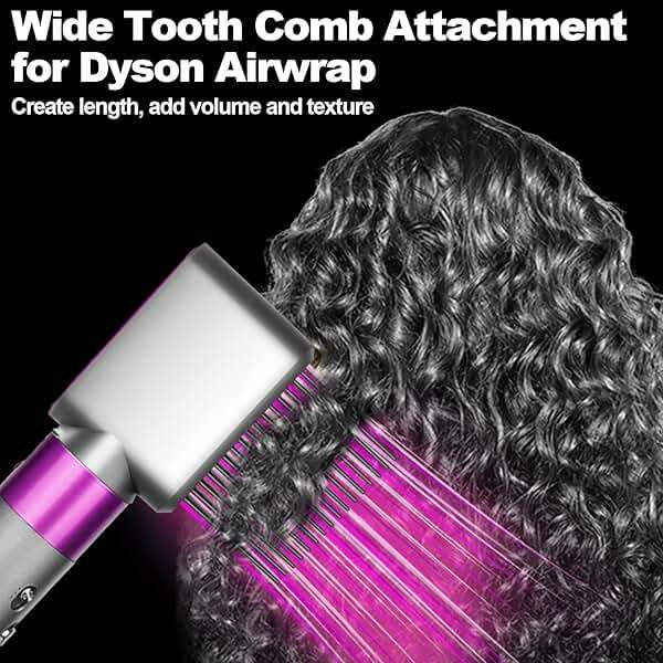 PUREGUST Wide Tooth Comb Nozzle Attachment Replacement for Dyson Airwrap HS01 HS05 HS08, Pre Styling Dryer Brush for Curly Coily to Combs Detangle and Lengthen Hair, Part NO.971894-03 - Image 3