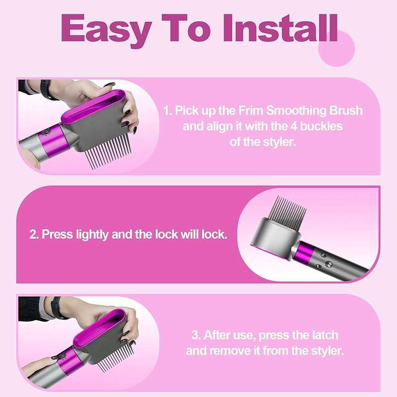 PUREGUST Wide Tooth Comb Nozzle Attachment Replacement for Dyson Airwrap HS01 HS05 HS08, Pre Styling Dryer Brush for Curly Coily to Combs Detangle and Lengthen Hair, Part NO.971894-03 - Image 7