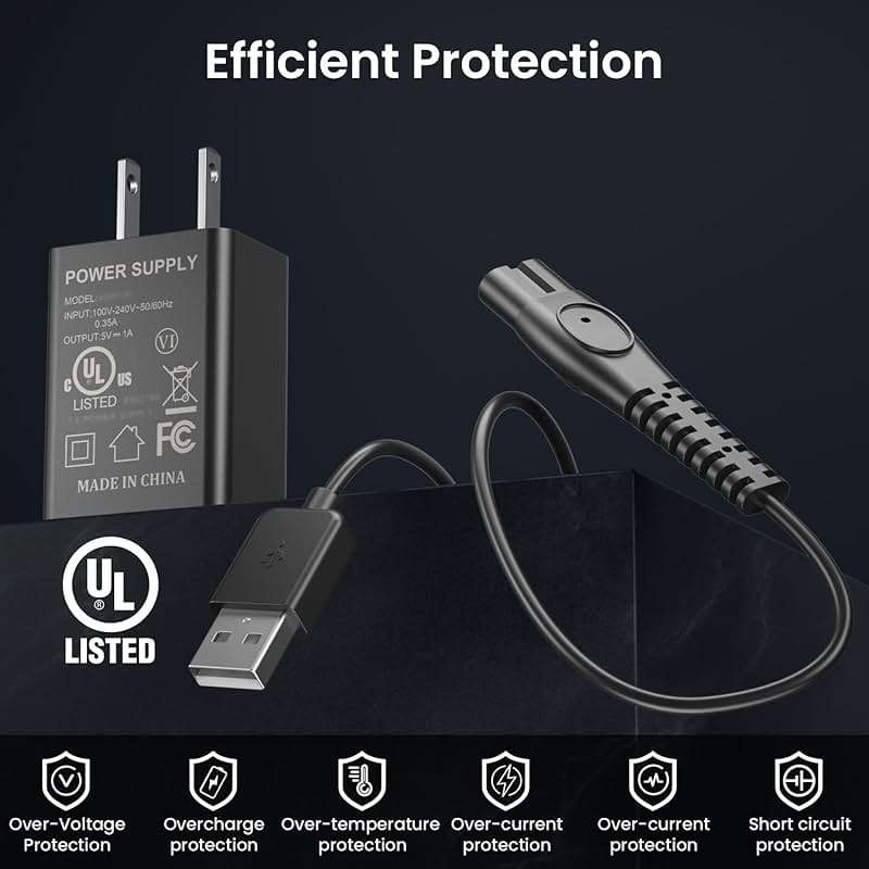Xxszhy 5V Fast Charger Fit for Philips Norelco One Blade QP2724 QP2834 QP1324 QP4631 QP6542 QP6552 QP4530 QP1924 MG7910 MG5910 MG9510 MG9525 Fit for Phillips One Blade Trimmer Electric Shaver Razor - Image 8
