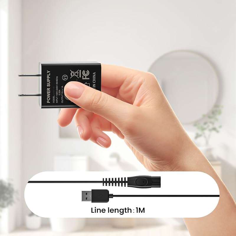 Xxszhy 5V Fast Charger Fit for Philips Norelco One Blade QP2724 QP2834 QP1324 QP4631 QP6542 QP6552 QP4530 QP1924 MG7910 MG5910 MG9510 MG9525 Fit for Phillips One Blade Trimmer Electric Shaver Razor - Image 9