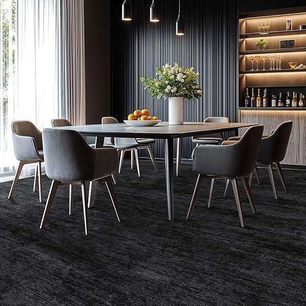 LIANLAM Washable Rug 8x10 Area Rugs for Living Room - Stain Resistant Non-Slip Backing Boho Rug for Bedroom,Durable & Ultra-Thin Vintage Large Area Rug(8x10,Black) - Image 3