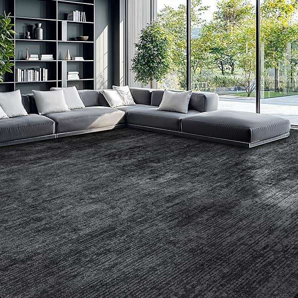 LIANLAM Washable Rug 8x10 Area Rugs for Living Room - Stain Resistant Non-Slip Backing Boho Rug for Bedroom,Durable & Ultra-Thin Vintage Large Area Rug(8x10,Black) - Image 4