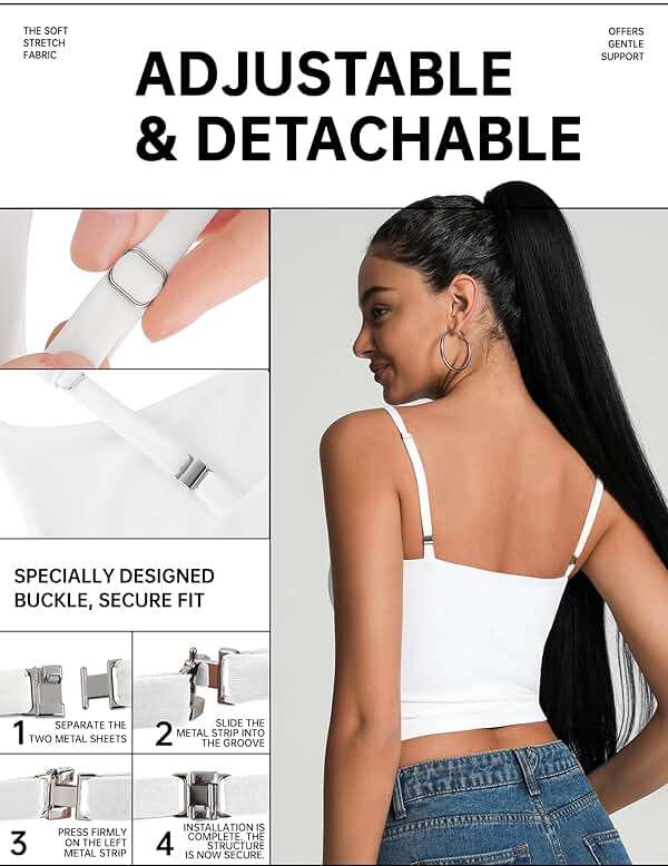 AlisOker Womens Double Lined Tank Tops Adjustable Spaghetti Strap Scoop Neck Camisole Summer Y2K Going Out Cami Shirt - Image 5