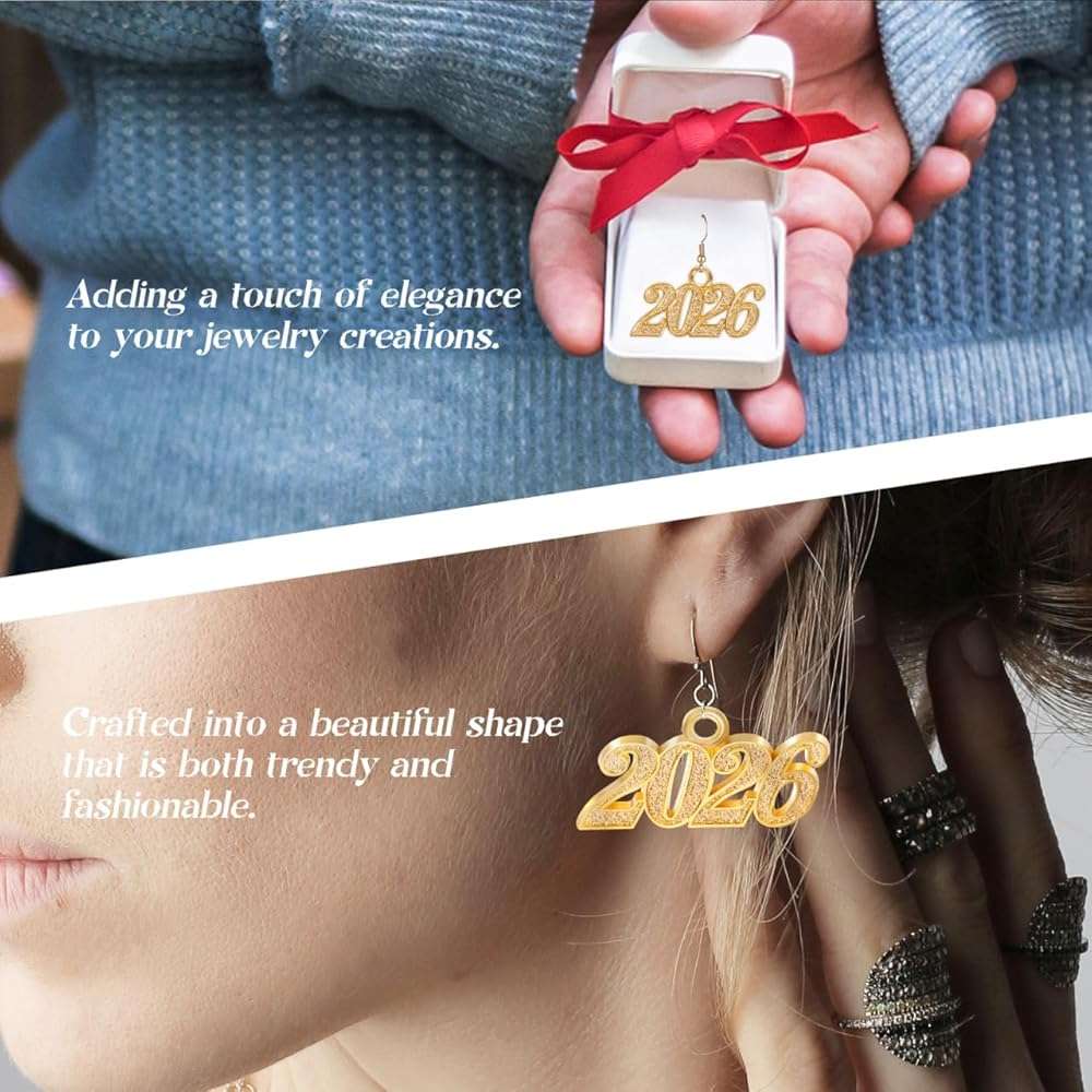 Operitacx 2025 Charm Graduation Cap Tassel Charm - 50Pcs Pendant DIY Jewelry Making Set - Image 2