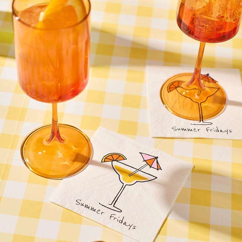 Coterie Summer Fridays Cocktail Napkins - 5” Disposable Paper Napkins (20-Pack) | Premium Party Napkins for Happy Hour, Drinks, Snacks & Entertaining | Fun & Stylish Cocktail Party Supplies - Image 4