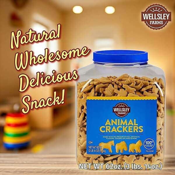 Wellsley Farms Animal Crackers 62oz. Resealable Tub. - Image 3