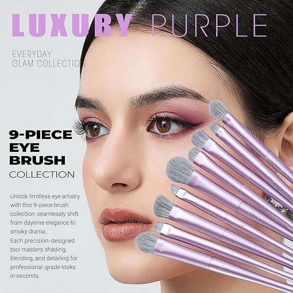 Jessup Makeup Brushes Set Professional 14pcs Vegan Make Up Brushes, Foundation Eyeshadow Concealer Contour Powder Blush Blending Eyeliner Brush, Premium Synthetic Fiber, Luxury Purple T512 - Image 4