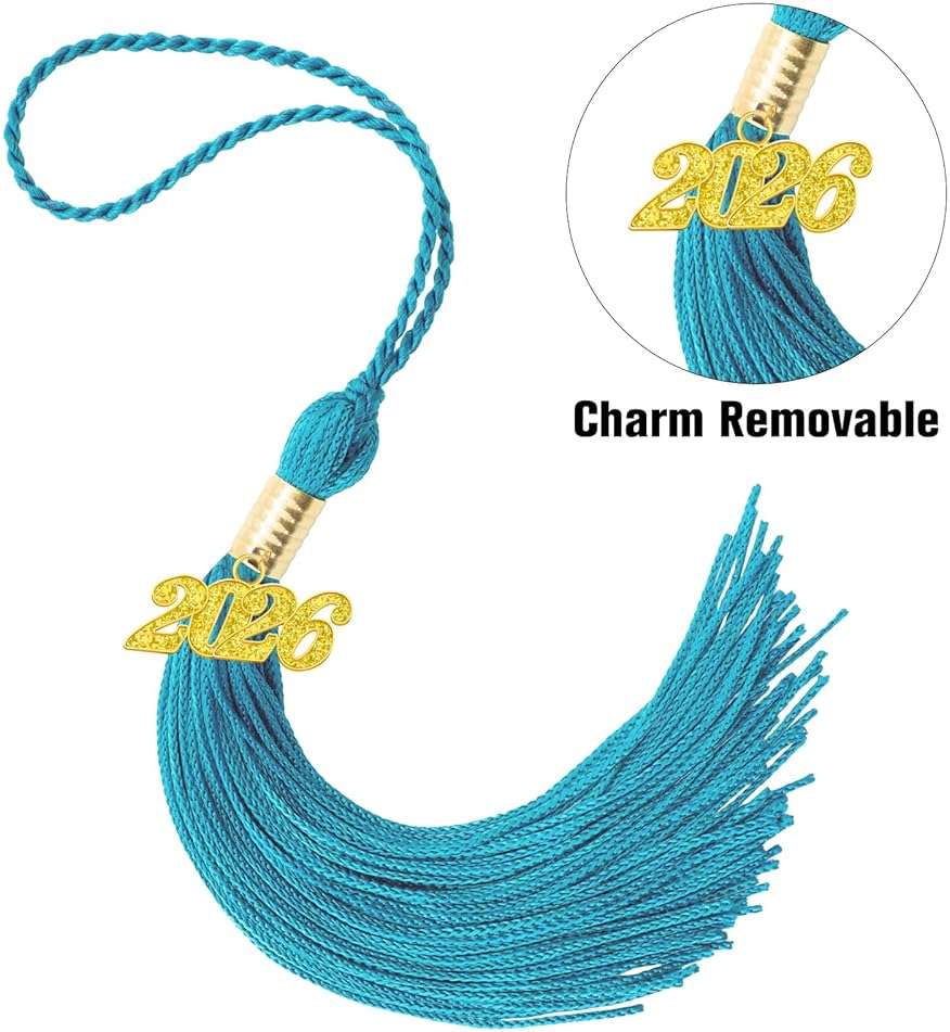 2026 Charms, 5 PCS Gold Graduation Tassel Charm, Charms for Graduation Cap, Graduations Cap Tassel 2026 Year Charm for Graduate Hats Graduations Decorations - Image 4