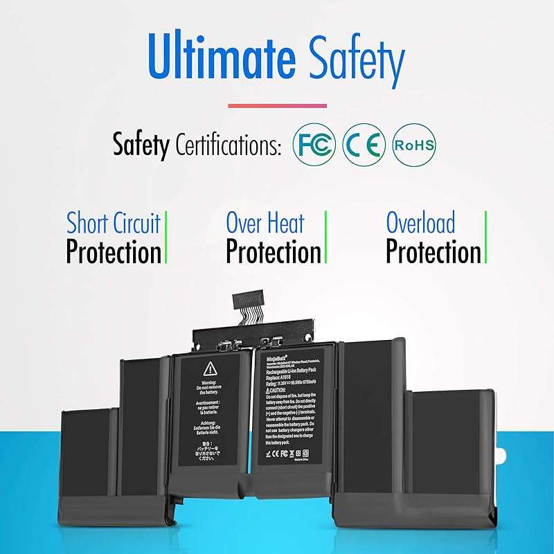 NinjaBatt Battery Replacement A1618 A1398 for Apple MacBook Pro Retina 15"" [Mid 2015 Year ONLY] – Long Lasting [11.36V/99.5Wh] - Image 5