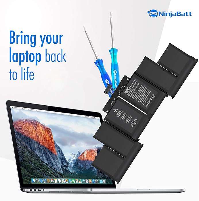 NinjaBatt Battery Replacement A1618 A1398 for Apple MacBook Pro Retina 15"" [Mid 2015 Year ONLY] – Long Lasting [11.36V/99.5Wh] - Image 6