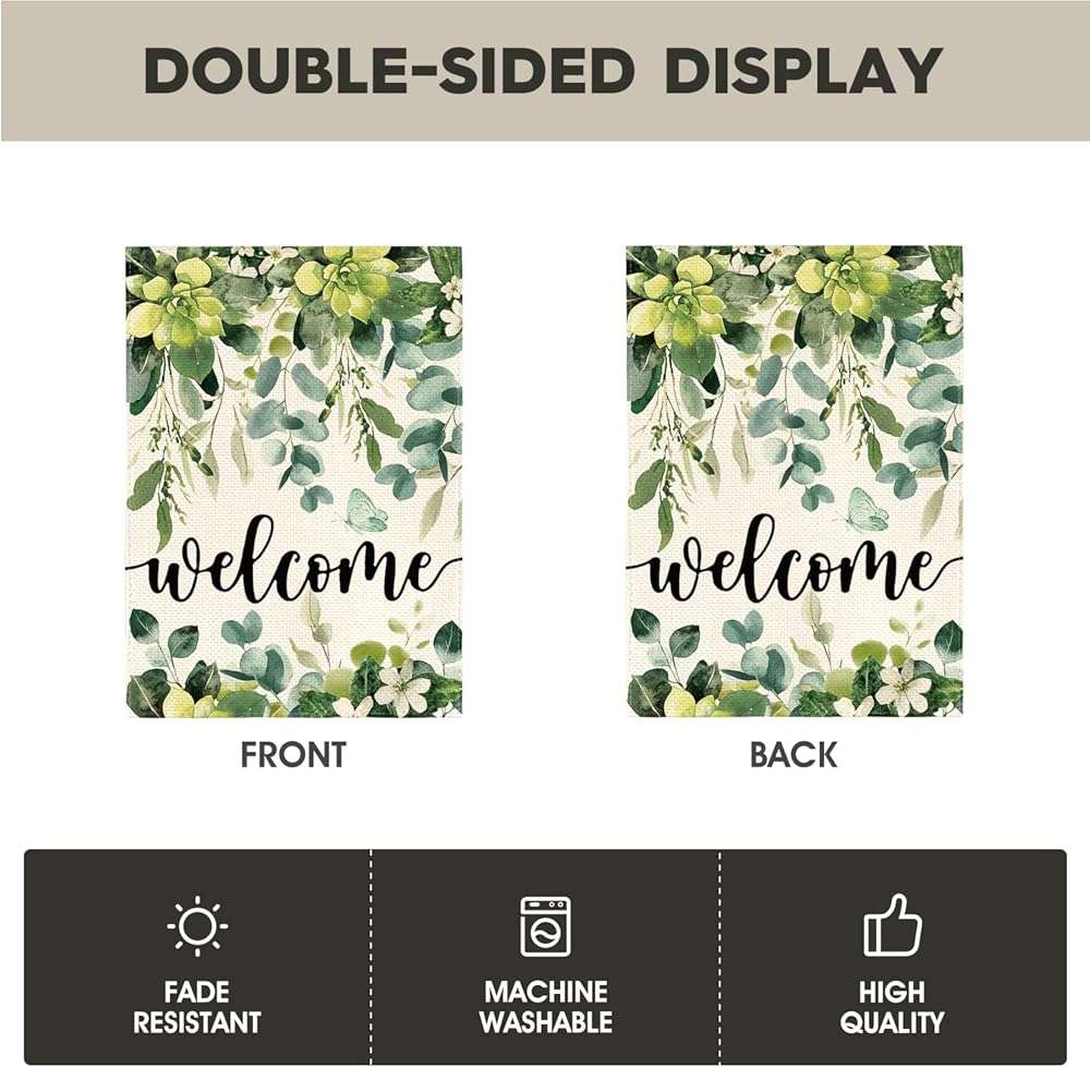 AVOIN colorlife Set of 12 Seasonal Holiday Garden Flag 12x18 Inch Double Sided Outside, Welcome Farmhouse Yard Outdoor Flag - Image 6