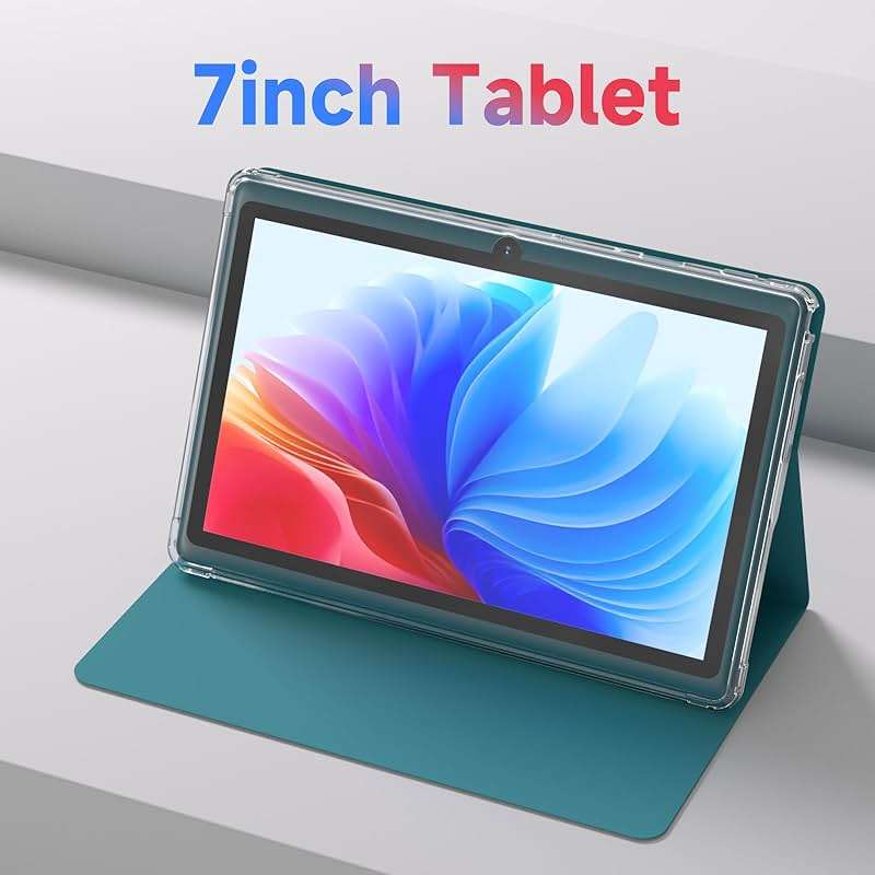 Android 14 Tablet 7 inch Tablets with Case, 8GB RAM 32GB ROM 1TB Expand, Quad-Core Processor Tablet PC, 1024 x 600 IPS Screen, Dual Camera, 3000mAh Battery, Bluetooth, WiFi, GMS, Widevine L1, Navy - Image 2