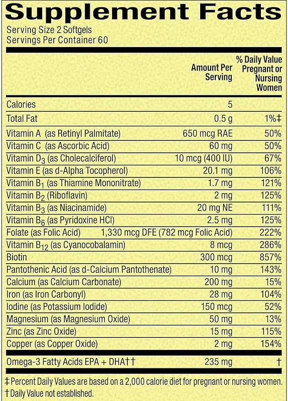 Prenatal Vitamins for Women- 120 Mini Softgels Multivitamin/Multimineral (Pack of 1), Boxed by Fusion Shop Store - Image 5
