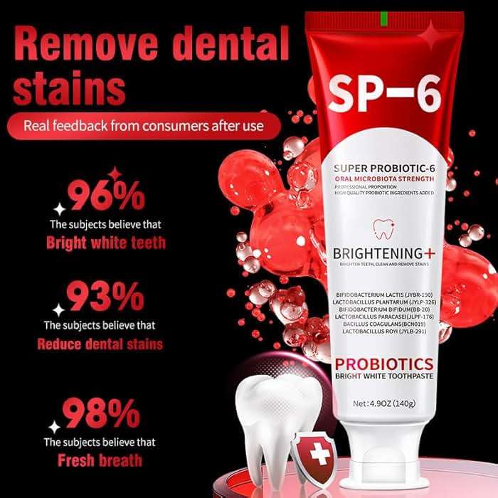 Hydroxyapatite Toothpaste SP-6 Probiotic Toothpaste Set for Enamel Protection and Tooth Strengthening Fresh Breath Gum Health Fluoride-Free whitening toothpasteToothpaste for Sensitive Teeth - Image 7