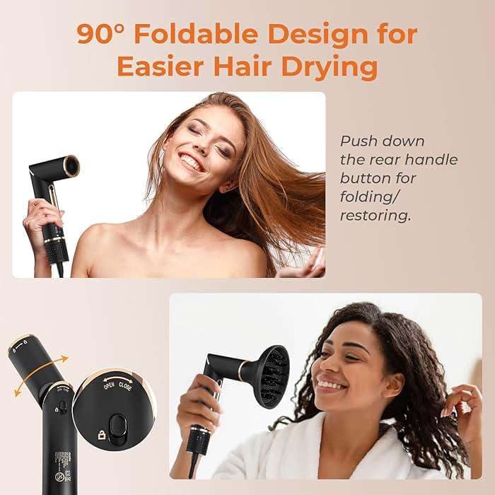 OUDIM 6-in-1 Multi-Functional Hot Air Comb, Interchangeable Brush Head, Negative Ion Hair Dryer Brush and Styler, Brushless Motor with 110000 RPM High-Speed, Rapid Drying, Storage Bag. - Image 7
