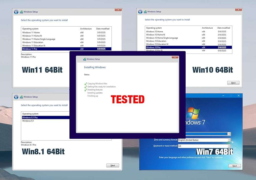 64GB - Bootable USB Driver 3.2 for Windows 11/10/8.1/7/, WinPE,Password Reset, WiFi & LAN Drives,Bypass TPM requirement,Supported UEFI and Legacy, Reinstall Windows,Compatible New Build & Old Computer - Image 3