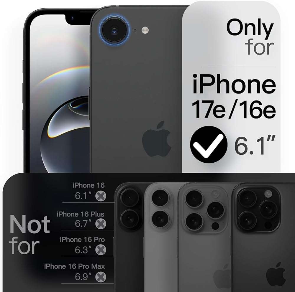 JETech Magnetic Slim Case for iPhone 17e (2026) / iPhone 16e Compatible with MagSafe, Camera Lens Full Protection, Ultra-Thin Lightweight Matte Finish Minimalist Phone Cover (Black) - Image 2