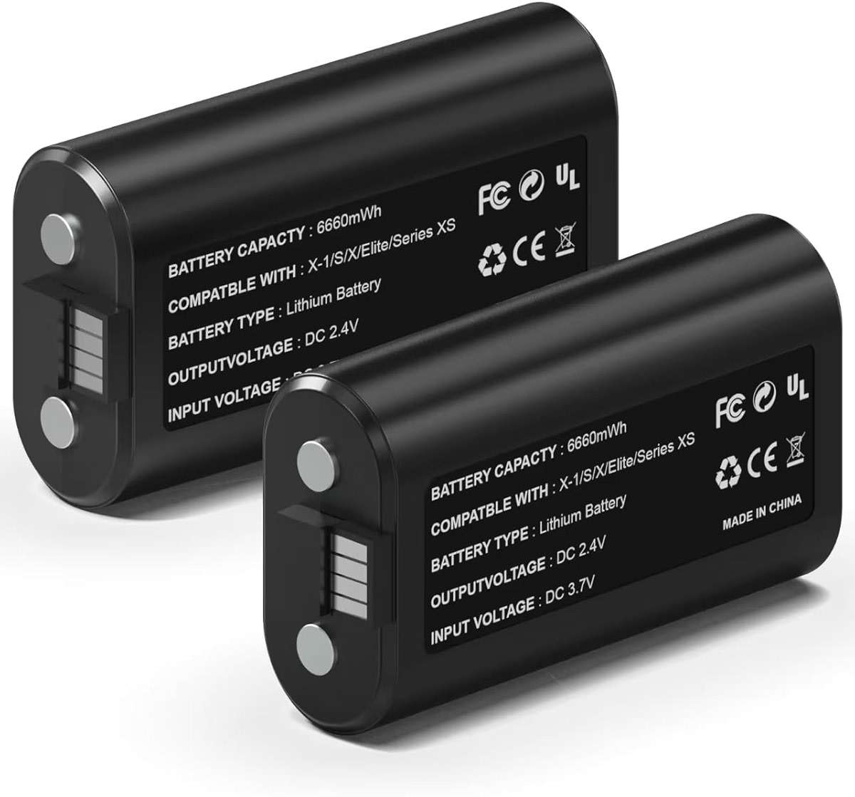 Wzygdzsw 2×6660mWh Rechargeable Battery Pack for Xbox Series X/S & One/S/X/Elite Controllers, Overcharge/Short-Circuit Protection | Play & Charge, FCC/CE Certified (Includes 2 Battery Only) - Image 1