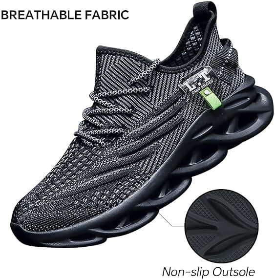 MGBDSZ Mens Running Shoes Gym Slip on Sneakers Non Slip Walking Tennis Sports Work Athletic Workout Casual Lightweight Breathable Fashion - Image 2
