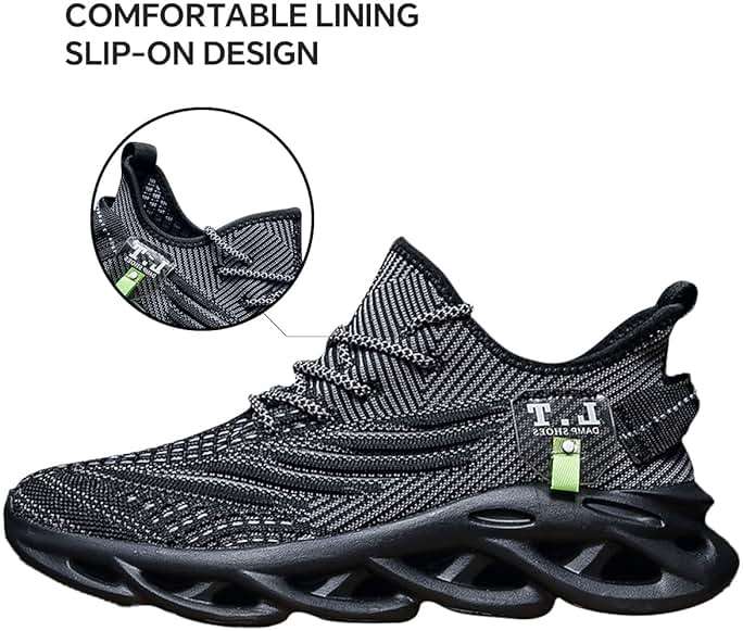 MGBDSZ Mens Running Shoes Gym Slip on Sneakers Non Slip Walking Tennis Sports Work Athletic Workout Casual Lightweight Breathable Fashion - Image 4