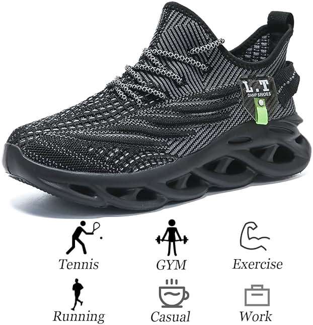 MGBDSZ Mens Running Shoes Gym Slip on Sneakers Non Slip Walking Tennis Sports Work Athletic Workout Casual Lightweight Breathable Fashion - Image 6