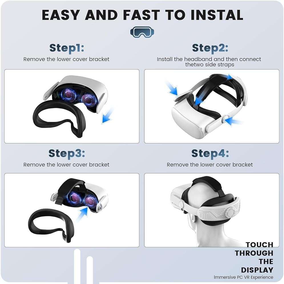 VZNEK Comfort Head Strap for Meta Quest 2,Elite Strap Replacement with Enhanced Comfort Support, VR Gaming Immersion Accessories (for Quest 2) - Image 3