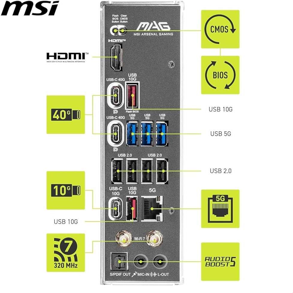 Micro Center AMD Ryzen 9 9900X CPU Processor with MSI MAG X870E Tomahawk WiFi ATX Motherboard (DDR5, PCIe 5.0 x16, M.2 Gen5, Wi-Fi 7, 5G LAN) - Image 7