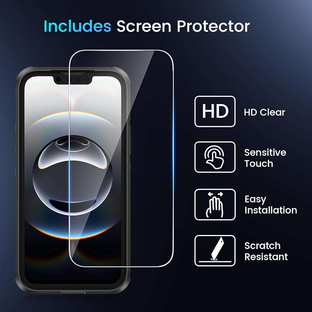 Caka for iPhone 16e & iPhone 17e Case, Compatible with MagSafe, Built-in Kickstand, Screen Protector Included, Dual Layer TPU+PC Shockproof Protective Phone Cover - Blue - Image 3