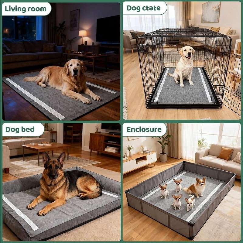 Gimars XXL 28"x44" 6-Layer Ultra Absorbent Pee Pads for Dogs, Leak-Proof Odor-Control Puppy Training Pads, Quick Dry Black Pet Pads 30 Counts Charcoal - Image 4