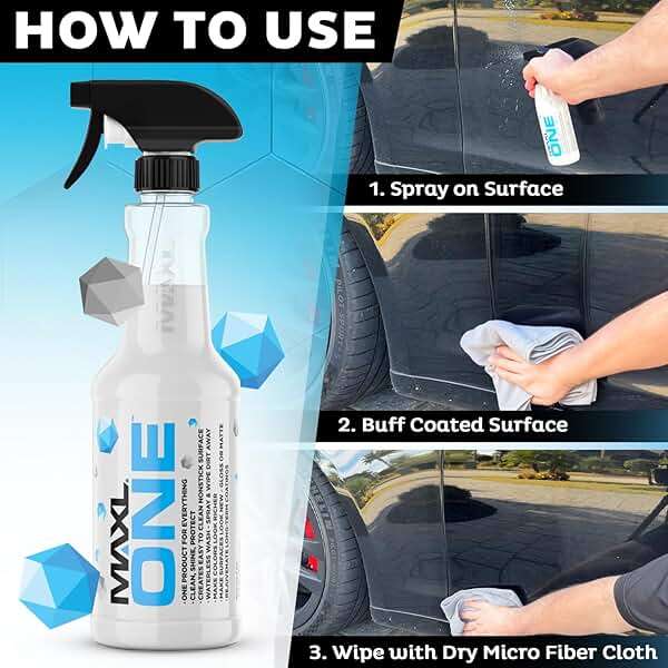 MAXLONE™ 20oz Car Spray with Triphene®, Quick Spray & Wipe All Purpose Waterless Detailer, Better Than Any Car Detailing Kit - Clean, Shine, Protect Paint, Glass, Wheels, and Trim Without Pre-Washing - Image 2