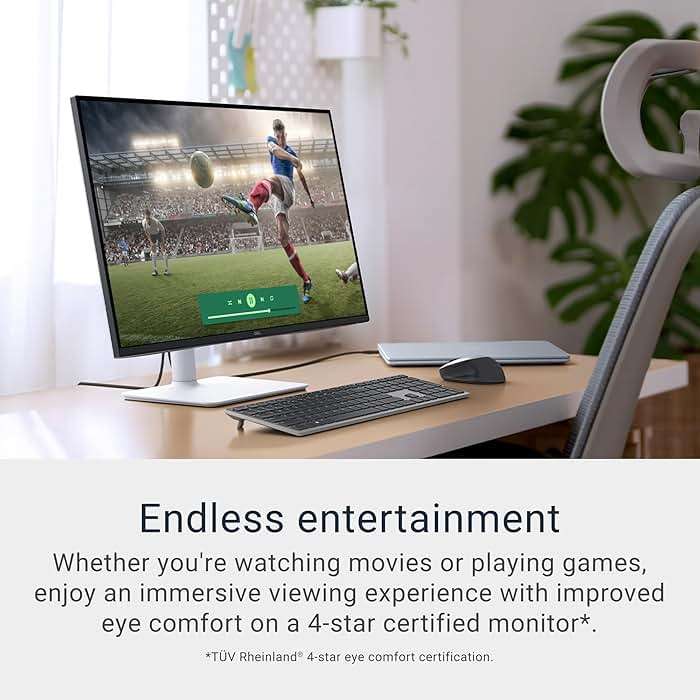 Dell 27 Plus 4K Monitor - S2725QS - 27-inch 4K (3840 x 2160) 120Hz 16:9 Display, IPS Panel, AMD FreeSync Premium, sRGB 99%, Integrated Speakers, 1500:1 Contrast Ratio, Comfortview - Ash White - Image 2