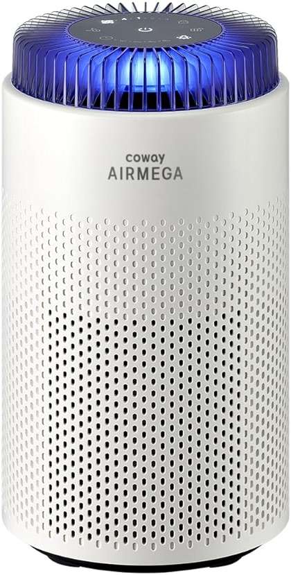 COWAY Air Purifier for Bedroom up to 500 ft², HEPA and Deodorization Filter for Smoke, Allergies, Pet Dander, AQI Monitor, Auto Mode, Filter Indicator, Night Light, 2yr Warranty, Airmega 50 White - Image 1