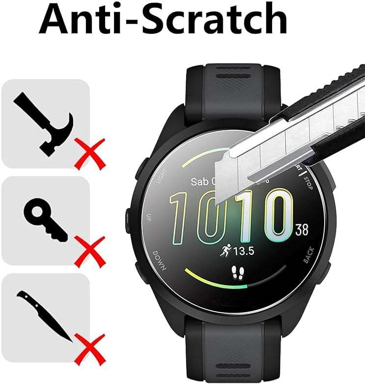 LIANCGJUE 4 Pack Anti-Scratch Film for Garmin Forerunner 165 Screen Protector, 9H Hardness Tempered Glass Full Protective for Garmin Forerunner 165 Smartwatch - Image 2