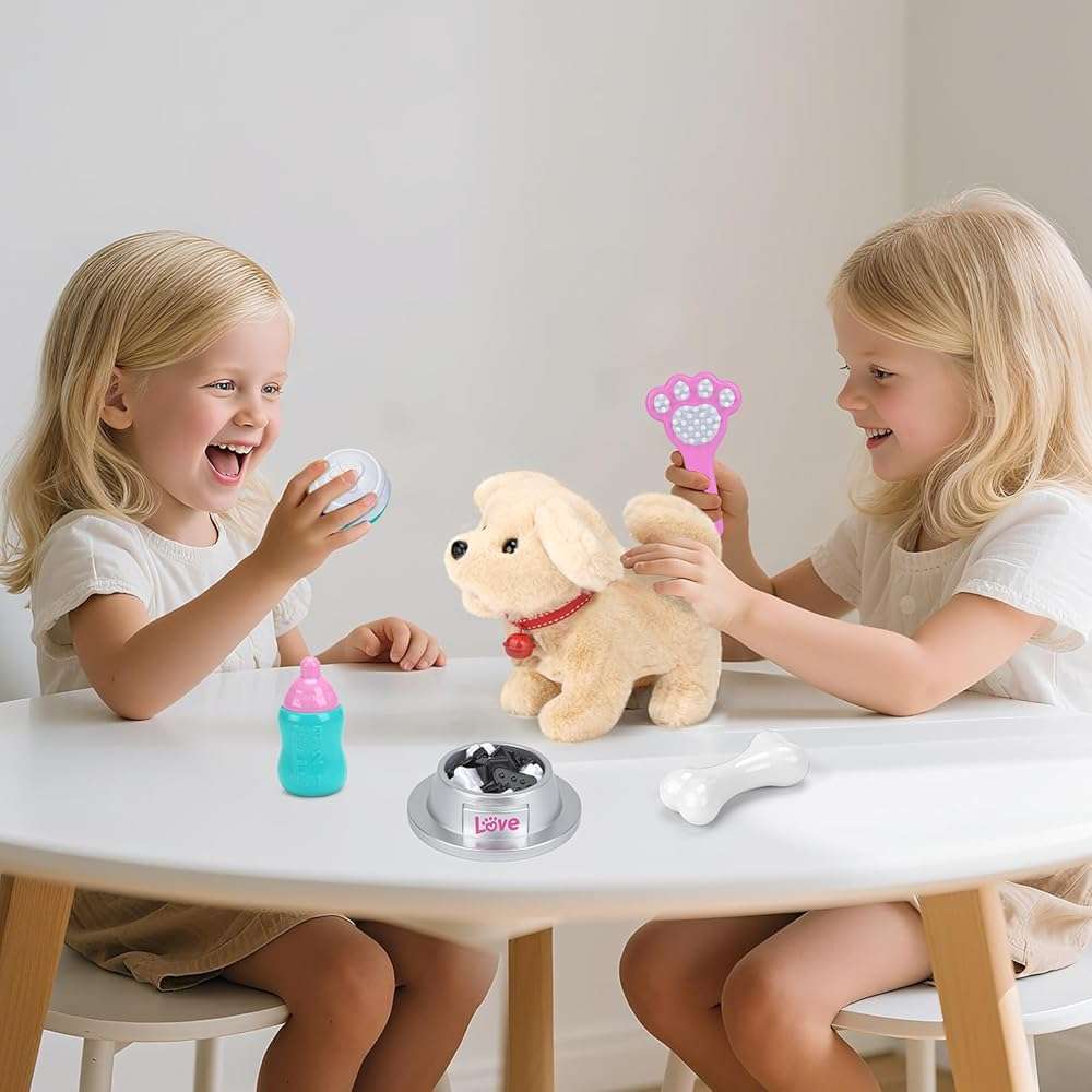 Fegalop Electric Interactive Dog Plush Golden Retriever Toy Puppy Plush Pet Dog-Walking,Barking,Tail Wagging Interactive Companion Animal Toys School Prize Birthday for Kids Toddler Boys Girls - Image 6