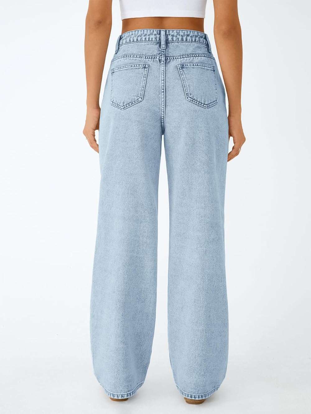 Trendy Queen Women's High Waisted Straight Wide Leg Jeans, Comfort Stretch Baggy Denim Pants - Image 4
